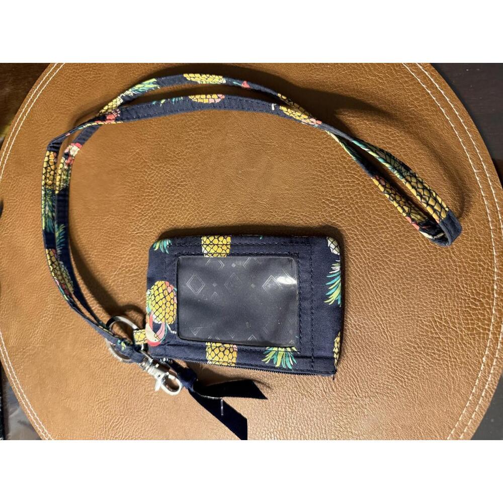 Vera Bradley Pineapple Print Fabric ID Badge Holder with Lanyard